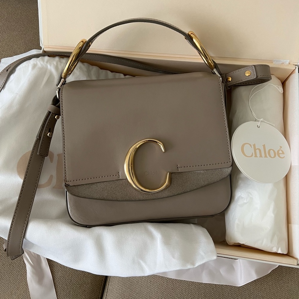Chloe beige “C” cross body/carry purse/bag